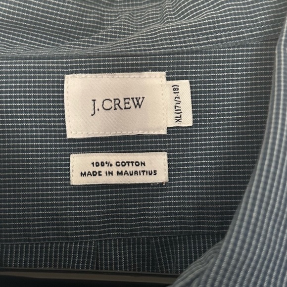 J. Crew Long Sleeve Button-Down Men’s Shirt Blue Gray Size XL 17.5-18 Office - Picture 4 of 6